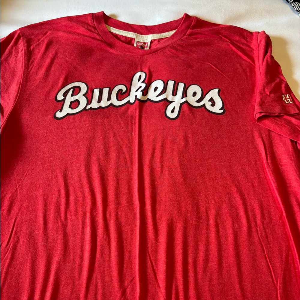 Buckeyes Red Homage Adult T-shirt